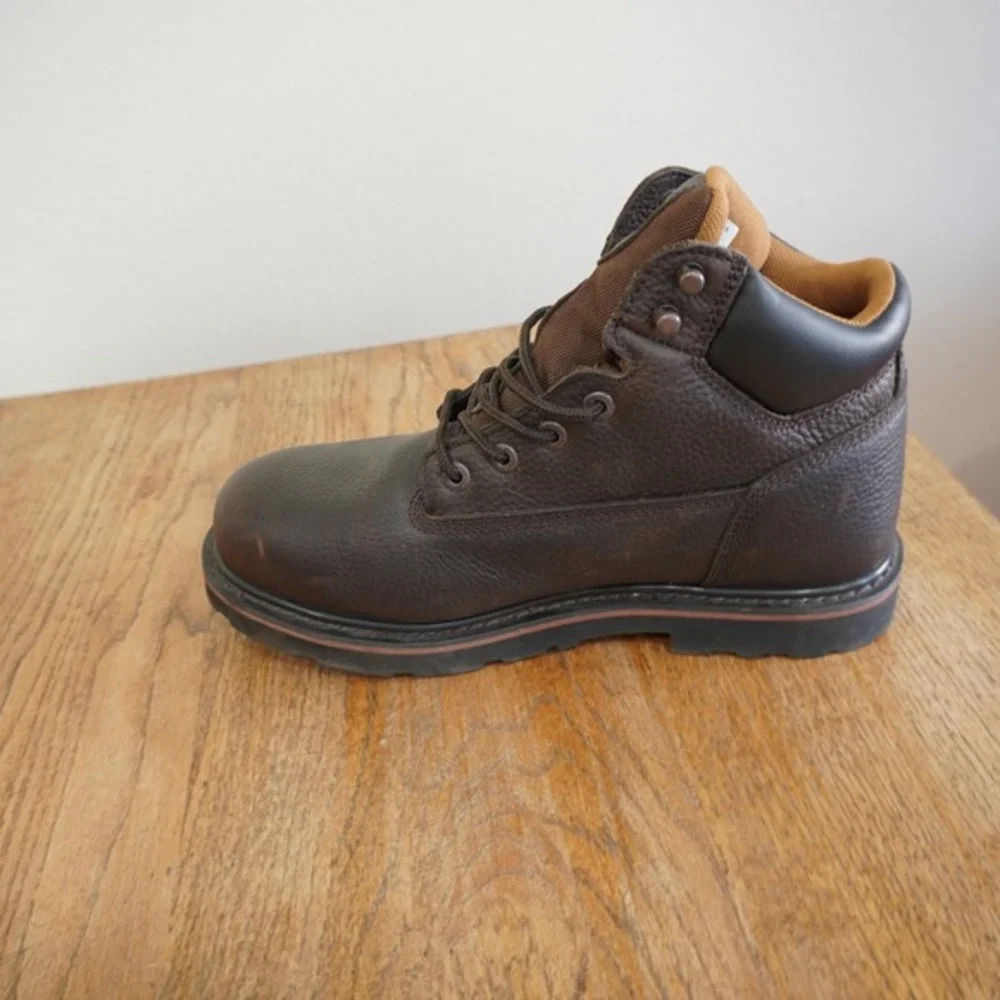 C.E. Schmidt Men's 10.5 6in Waterproof Steel Toe Work‎ Boots Brown EH Leather